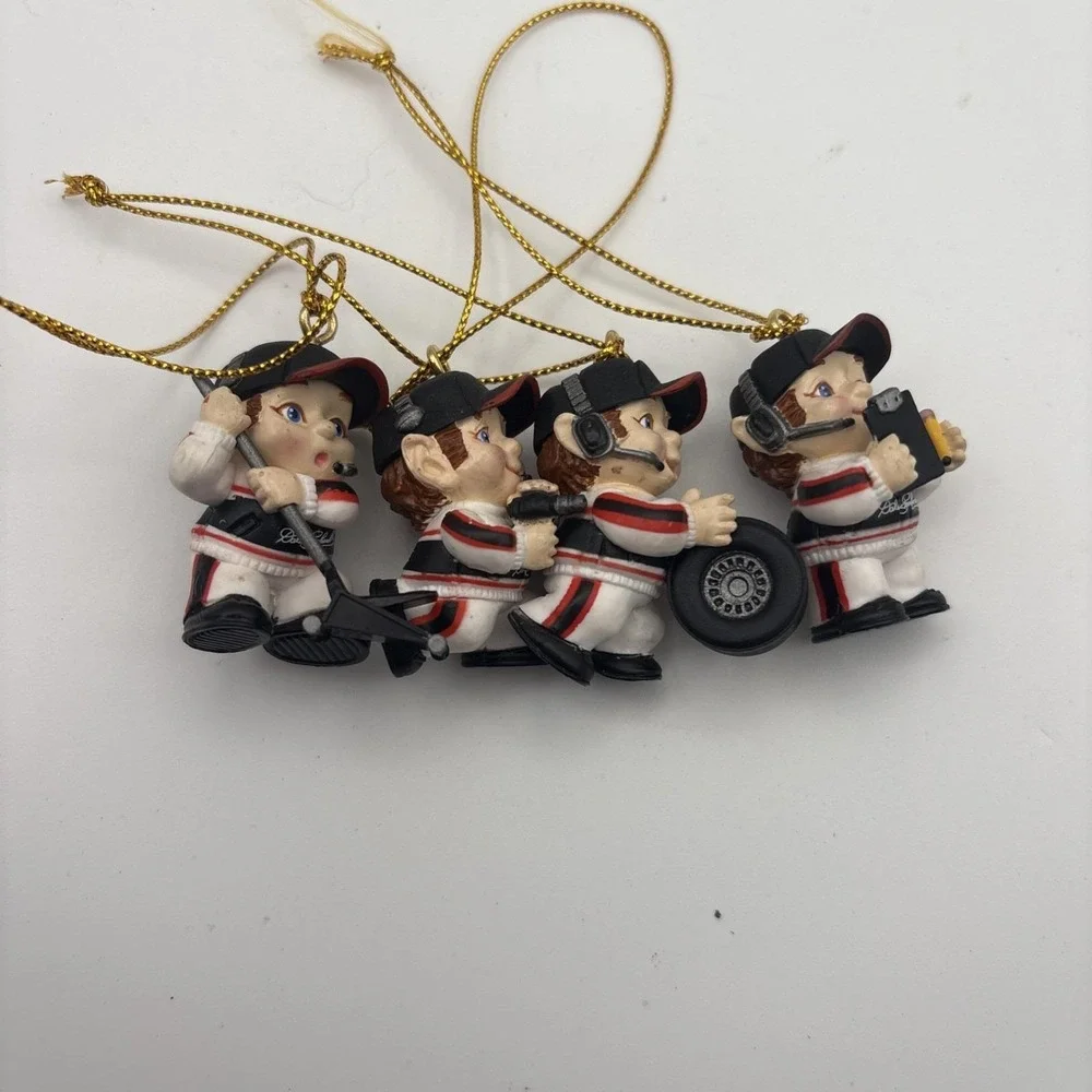 Dale Earnhardt Sr #3 NASCAR Pit Crew Mini Christmas Ornaments Set of 4 (2004)